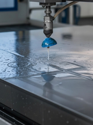 Blech wird bearbeitet mit Wasserstrahlschneiden Kosten 